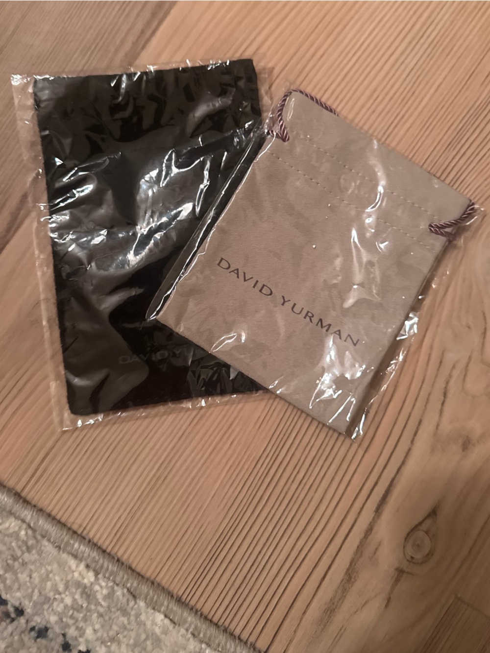 NWT David Yurman Black And white cleaning cloth and Taupe Jewelry Pouch Set